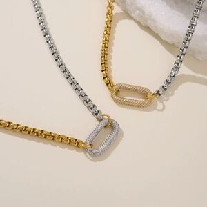 Elegant 18K Gold Plated Stainless Steel Necklace